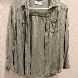 Old Navy Women’s Casual Olive Button Down Shirt